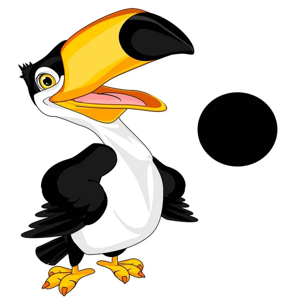 Cute Toucan Cartoon Black Sign — Foto de Stock