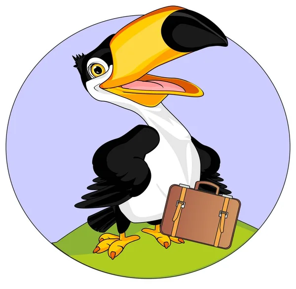 Cute Toucan Cartoon Let Travel — Fotografia de Stock