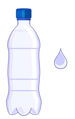 Mavi su şişesi ve mavi damla