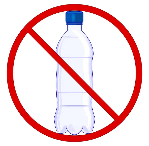 Μπουκάλι Νερό Κόκκινο Απαγόρευση — Φωτογραφία Αρχείου