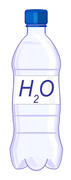 Flaska Vatten Och H2O — Stockfoto