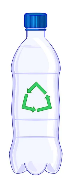 Синя Пляшка Води Зелені Стрілки — стокове фото