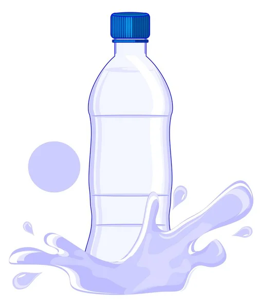 Flaska Vatten Och Droppar Vatten — Stockfoto