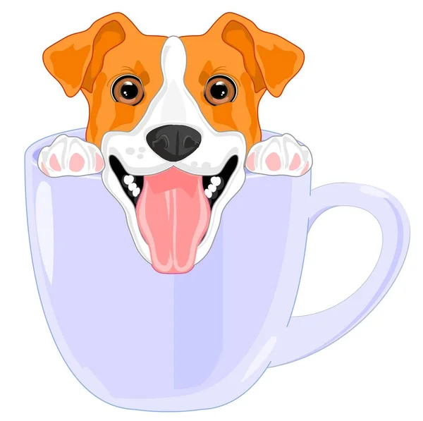 Jack Russell Terrier Tazza Cartone Animato — Foto Stock