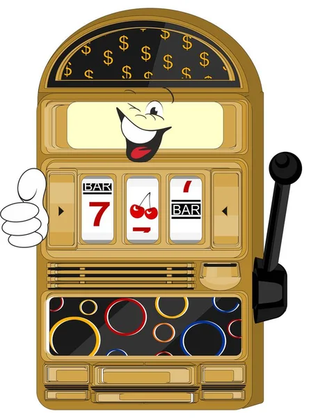 Funny Retro Slot Machine Show Gesture Class — Stock Photo, Image