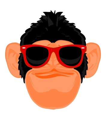 Siyah güneş gözlüklü şempanze yüzü