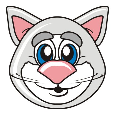 animal, cartoon, isolated, toy, gray, cat, pet, kitty, tail, paws, claws, whiskers, head, face, mask
