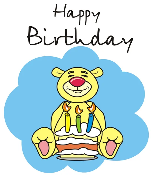 Animal, cartoon, isolated, toy, teddy bear, teddy, teddy bear, inscription, letter, wish, birthday, congratulations, gift, birthday party, celebration — Stock Photo, Image