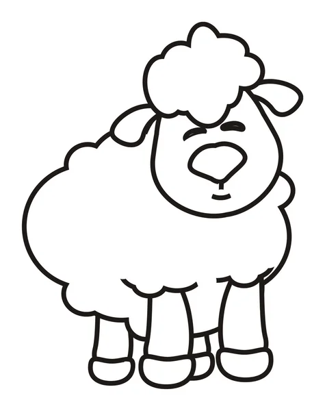 Wool, black, white, example, coloring, crayons, paint, draw, sketch, animal, cartoon, isolated, toy, sheep, lamb, farm, — Stock Fotó