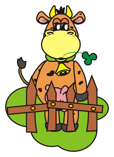 Animal, desenho animado, isolado, brinquedo, vaca, touro, fazenda, leite, chifres, cascos , — Fotografia de Stock