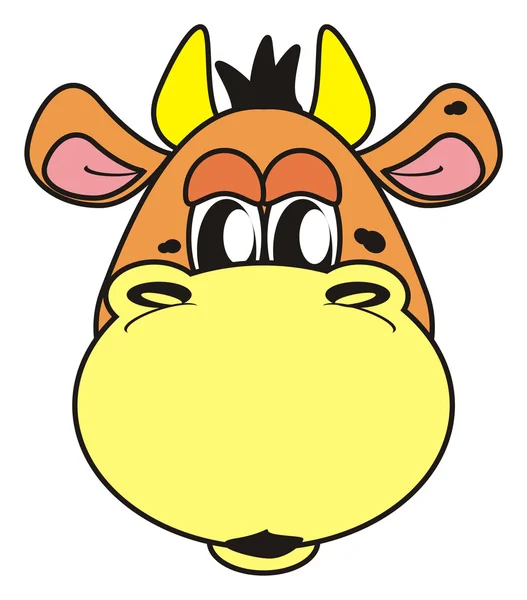 Animal, cartoon, isolated, toy, cow, bull, farm, milk, horns, hooves, head, face, mask, muzzle — 图库照片