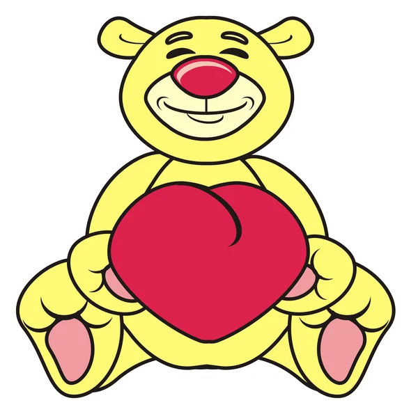 Animal, cartoon, isolated, toy, teddy bear, teddy, teddy bear, holiday, love, feelings, gift, hugs, kisses, ball, heart — ストック写真