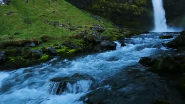Wasserfall und Fluss — Stockvideo