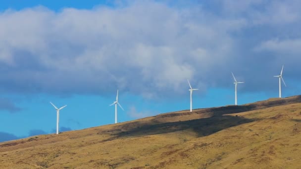 Ветрогенераторы, производящие чистую альтернативную энергию — стоковое видео