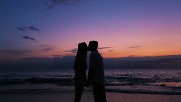 Couple crépuscule Silhouette — Video