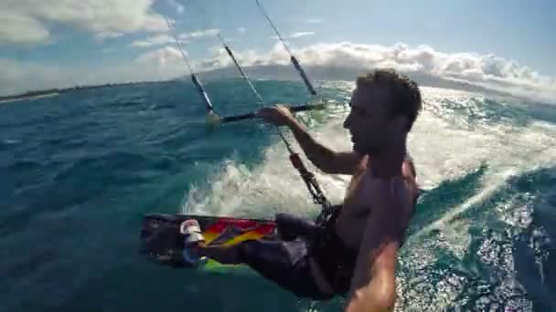 POV Kitesurfing — Stockvideo