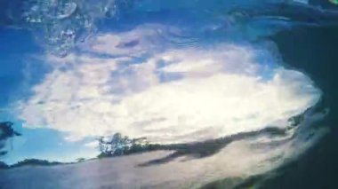 Sualtı mavi okyanus dalgası