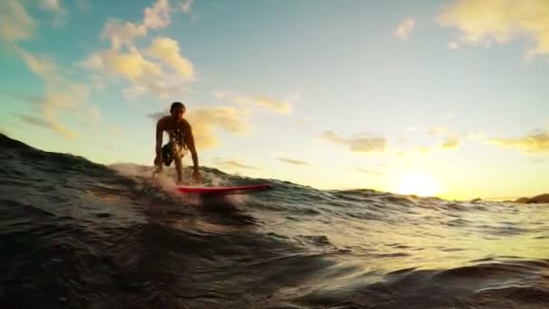 日落的 Longboarding — 图库视频影像