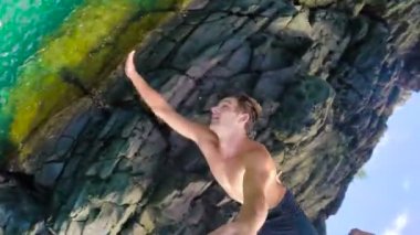 POV Cliff Backflip Hd yavaş atlama.