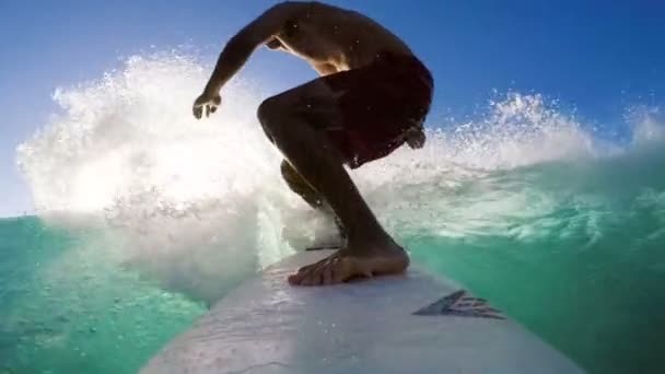 POV szörfözés (lassú mozgás) — Stock videók