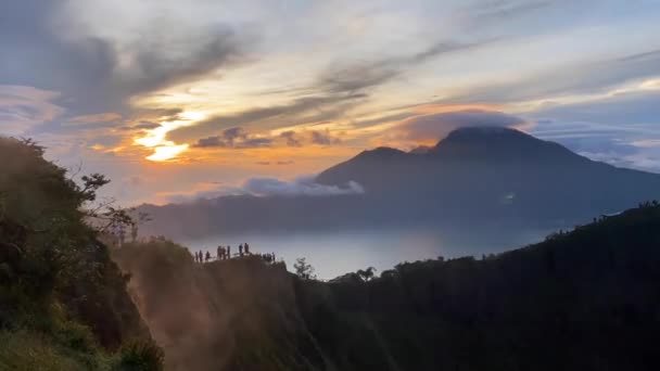 Góra Batur Bali. Sunrise time-lapse.stock wideo — Wideo stockowe