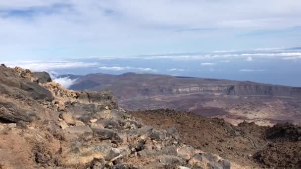 A Tenerife-i Tenerife vulkán teteje, Kanári-szigetek - Spanyolország — Stock videók
