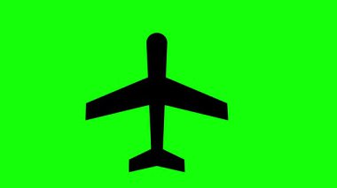 animasyon uçak türbülansı yeşil ekranda izole edilmiş, kroma anahtar havacılık ve seyahat video projeleri için titreşim hareketi.