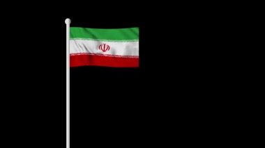 İran İslam Cumhuriyeti bayrağı rüzgarın arka plan döngüsü video animasyonuyla dalgalanıyor