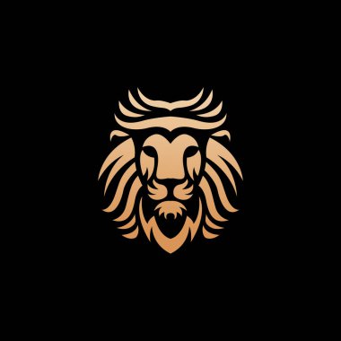 Lüks aslan yüzü logo vektör çizimi
