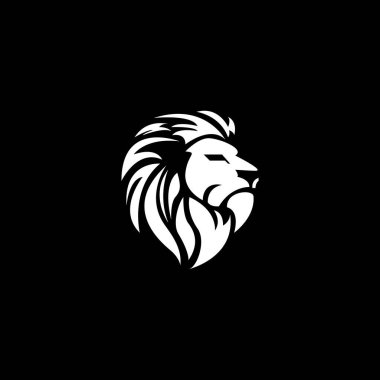 Aslan logosu illüstrasyon şablon vektör primi