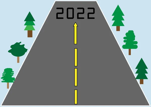 Estrada Para Ano Novo Estrada Para 2022 Fundo Com Fundo —  Vetores de Stock