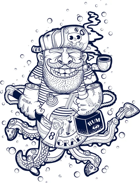 Mořské stará kuchařka — Stockový vektor
