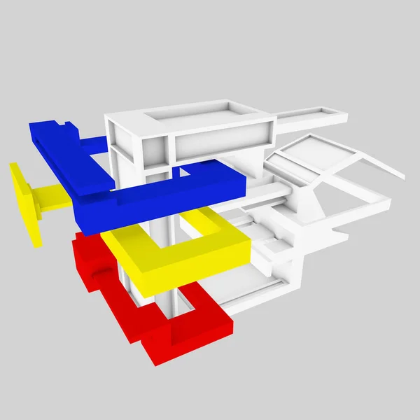 模块化原理图3色拱门概念 — 图库照片
