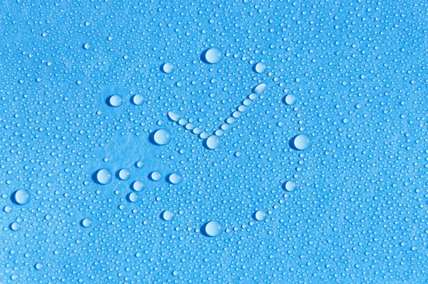 Drops Water Form Dial Arrows Scattered Wet Blue Background Dial — Stock Photo, Image