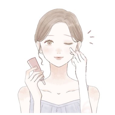 Genç kadın göz kremi uygulama.