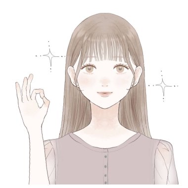 Young woman ing ok sign.She is making an ok sign with one hand.