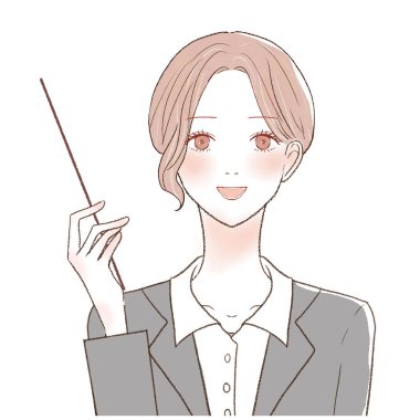 Elinde direktif çubuğu olan bir kadın çalışandır..... ...