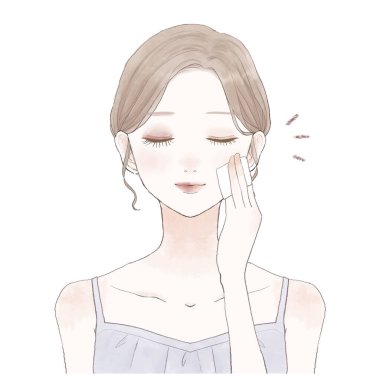 Makyaj temizleyiciyi yapan genç bir kadın..