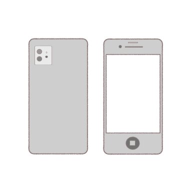 Adult cute smartphone. Cute and simple art style. On a white background.