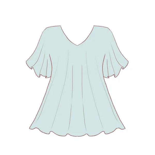 Chiffon Topjes Een Witte Achtergrond Leuke Eenvoudige Kunststijl — Stockvector