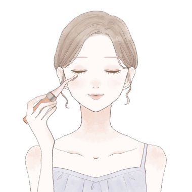 Buehler 'la kırbaçlanan kadın. Beyaz bir arkaplanda.