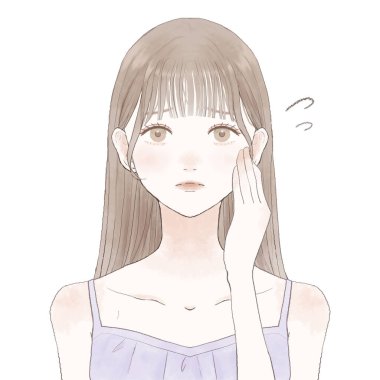 Sorunlu kadın. Beyaz bir arkaplanda.