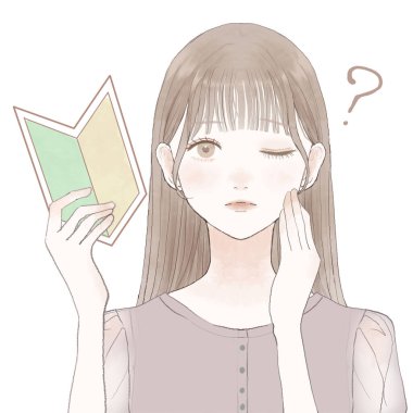 Acemi kadının şüpheleri var. Beyaz bir arkaplanda.