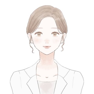 Kadın doktorun önünde yıkılmış. Beyaz bir arkaplanda.