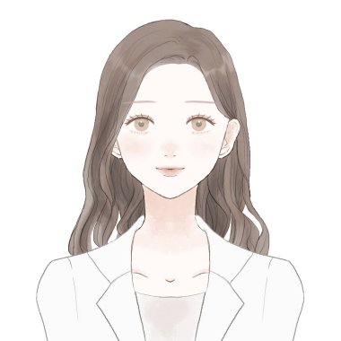 Kadın doktorun önünde yıkılmış. Beyaz bir arkaplanda.