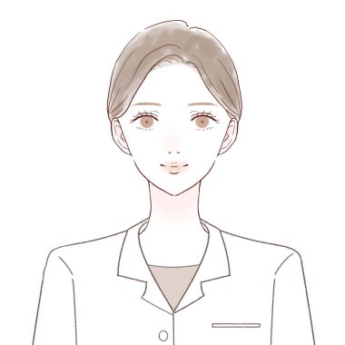 Kadın doktorun önünde yıkılmış. Beyaz bir arkaplanda.