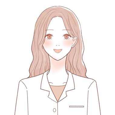 Kadın doktorun önünde yıkılmış. Beyaz bir arkaplanda.