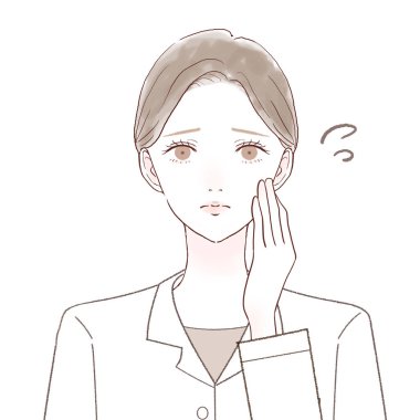 Sorunlu kadın doktor. Beyaz bir arkaplanda.