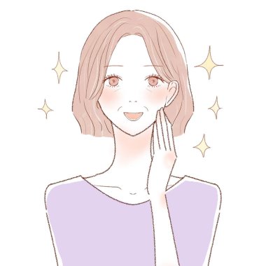 Orta yaşlı bir kadının önünde yıkılmak. Cilt bakımı. Beyaz bir arkaplanda.