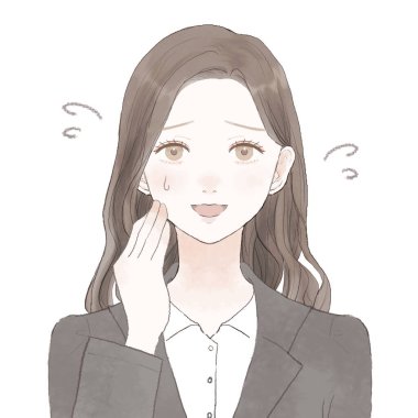 Hoş gülüşlü takım elbiseli bir kadın. Beyaz bir arkaplanda.